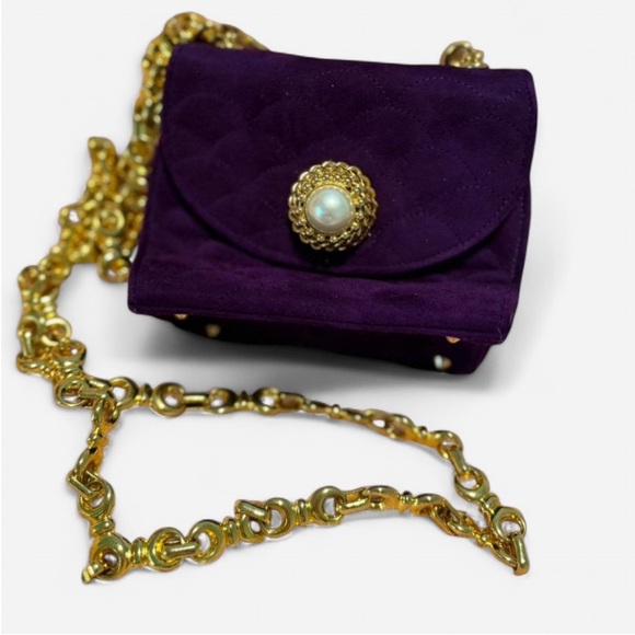 henri bendel Handbags - RARE Vintage Henri Bendel Purple Suede Crossbody Made In Italy